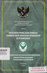 Pedoman Penilaian Kinerja Sumber Daya Manusia Kesehatan di PUSKESMAS