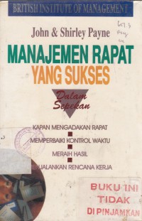 Manajemen Rapat Yang Sukses Dalam Sepekan