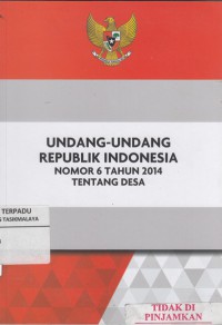 Undang-Undang RI no. 6 tahun 2014 tentang desa